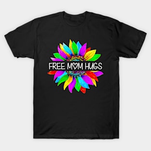 Free Mom Hugs Gay Pride LGBT Daisy Hippie T-Shirt